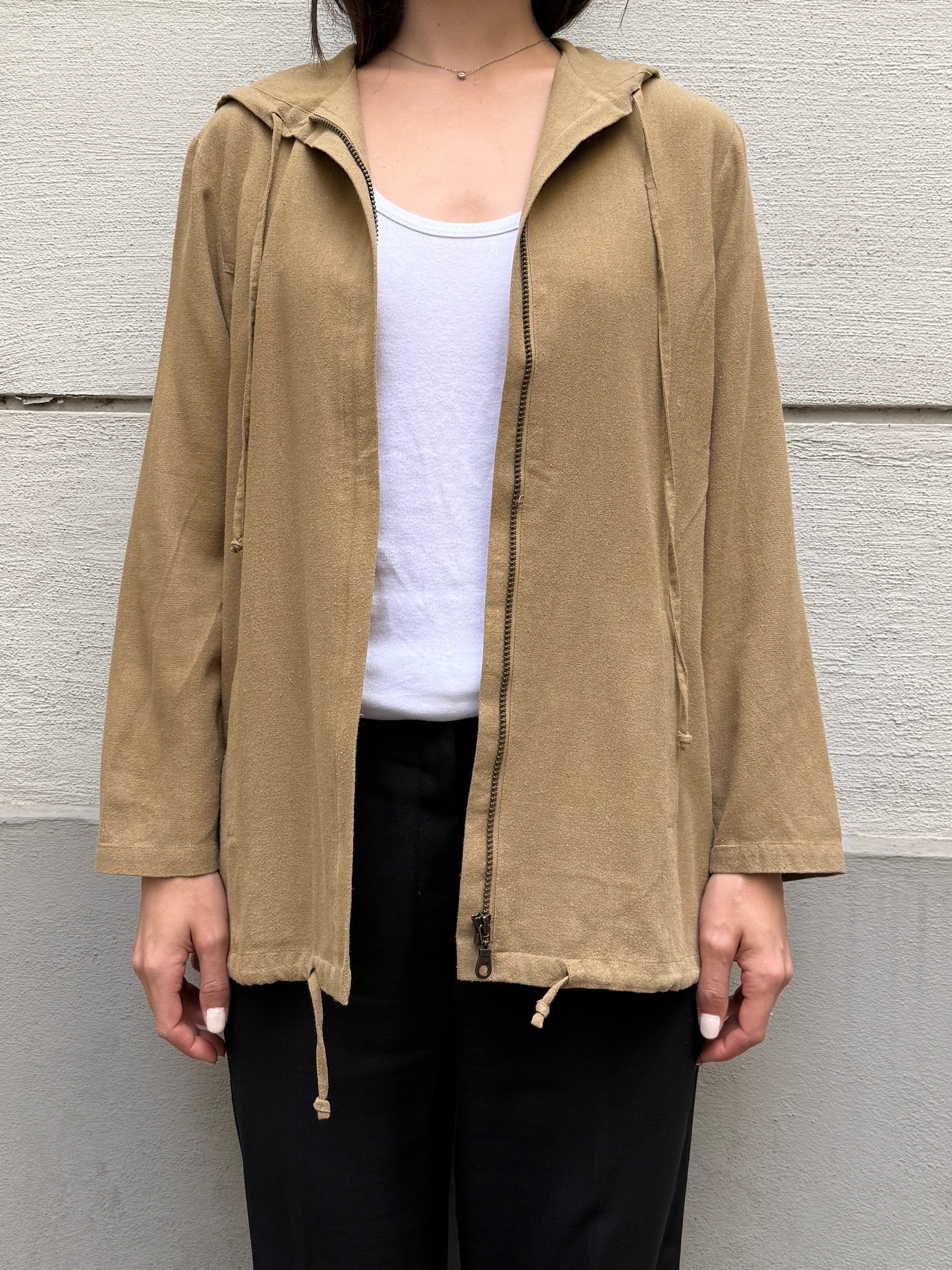 Vintage 100% Silk Zip Up Hoodie M/L