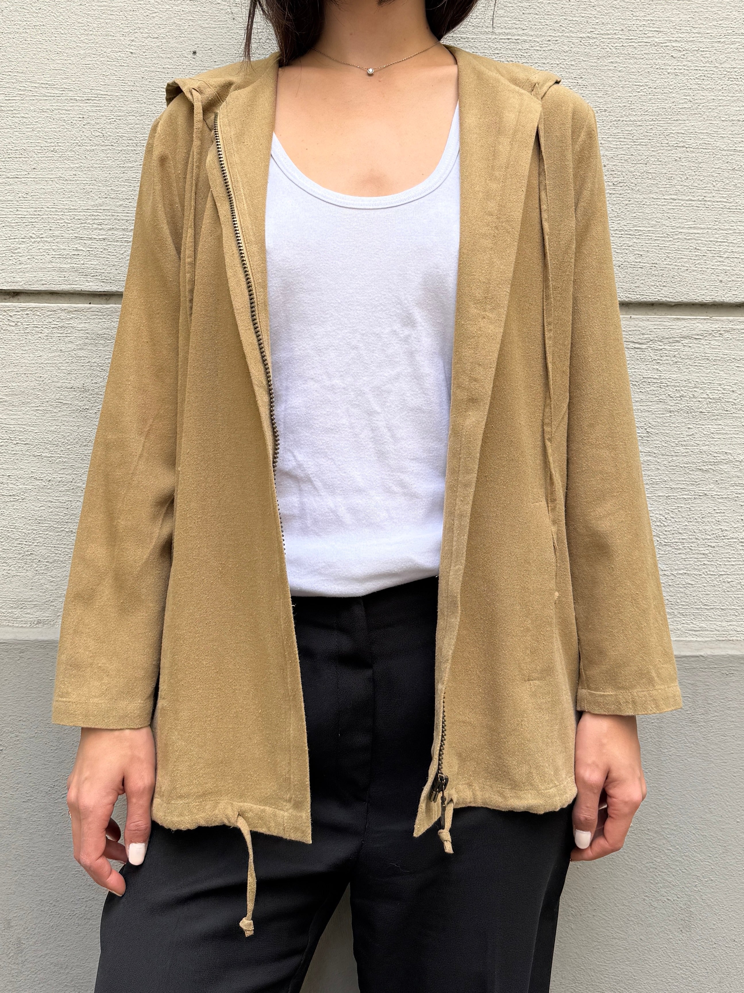 Vintage 100% Silk Zip Up Hoodie M/L