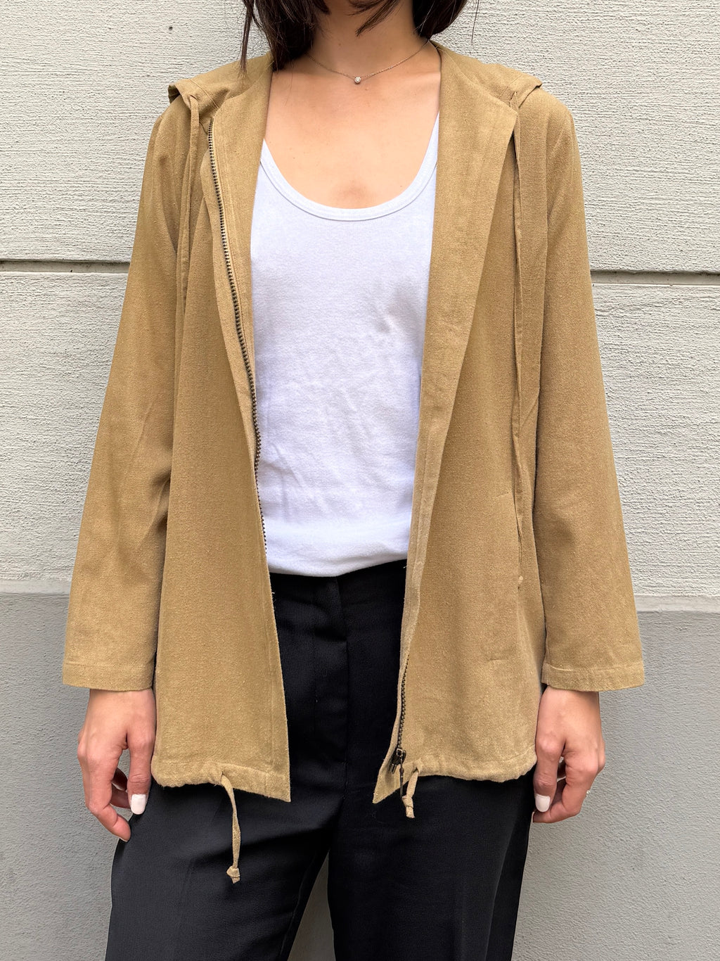 Vintage 100% Silk Zip Up Hoodie M/L