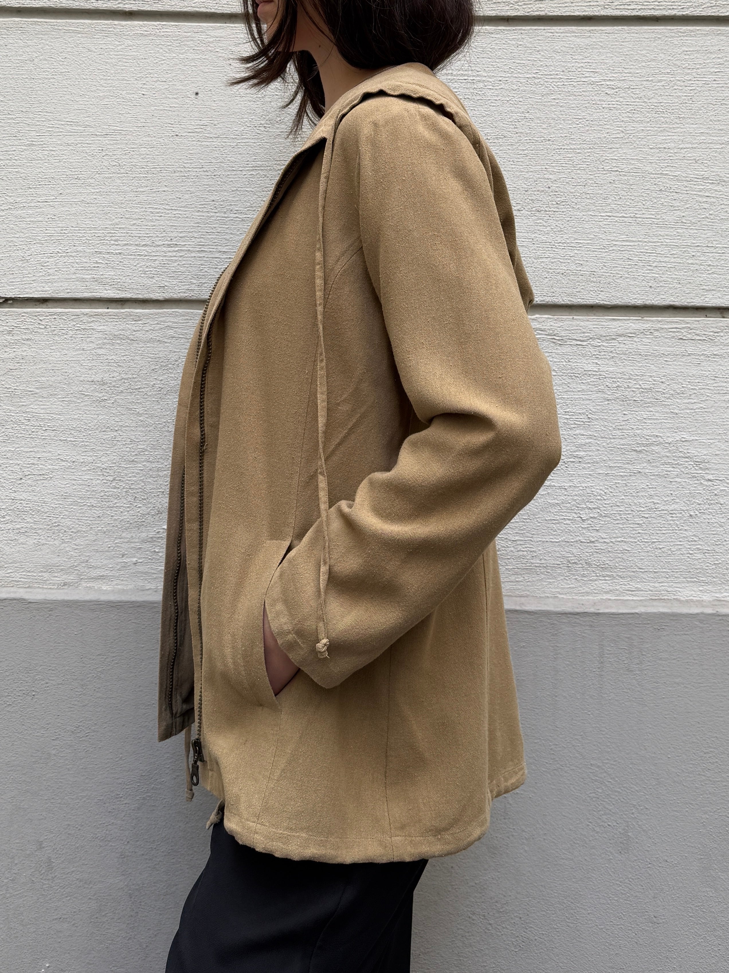 Vintage 100% Silk Zip Up Hoodie M/L