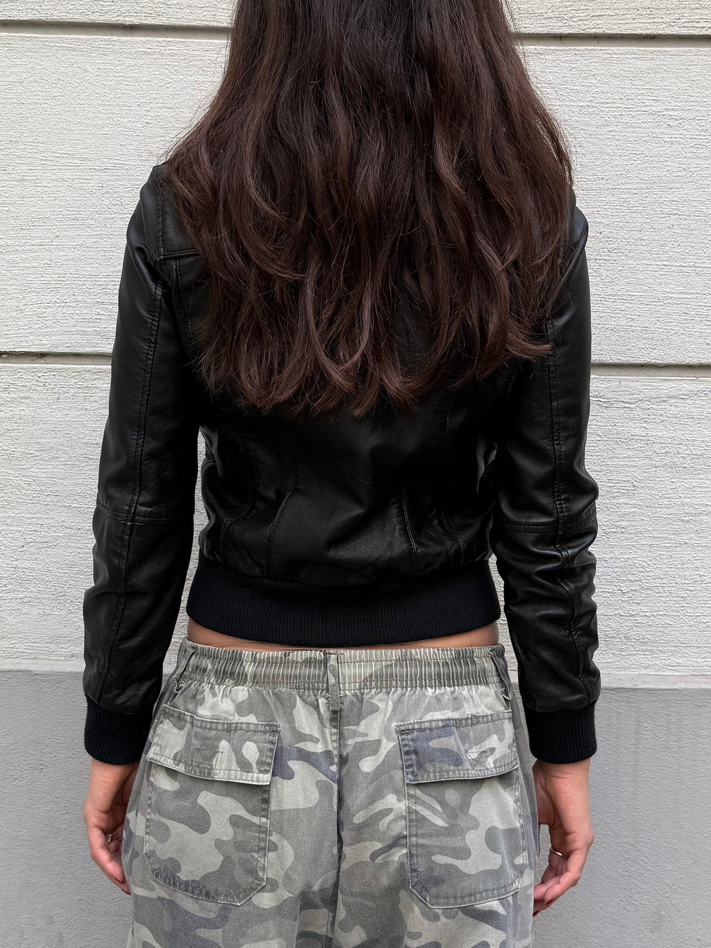 Vintage 100% Genuine Leather High Neck Black Bomber S