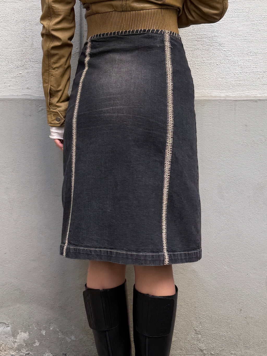 Vintage Y2K Denim Black Skirt S/M