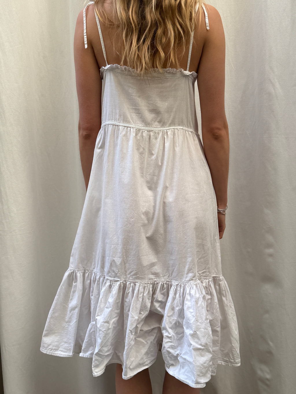 Vintage 100% Cotton White Dress M