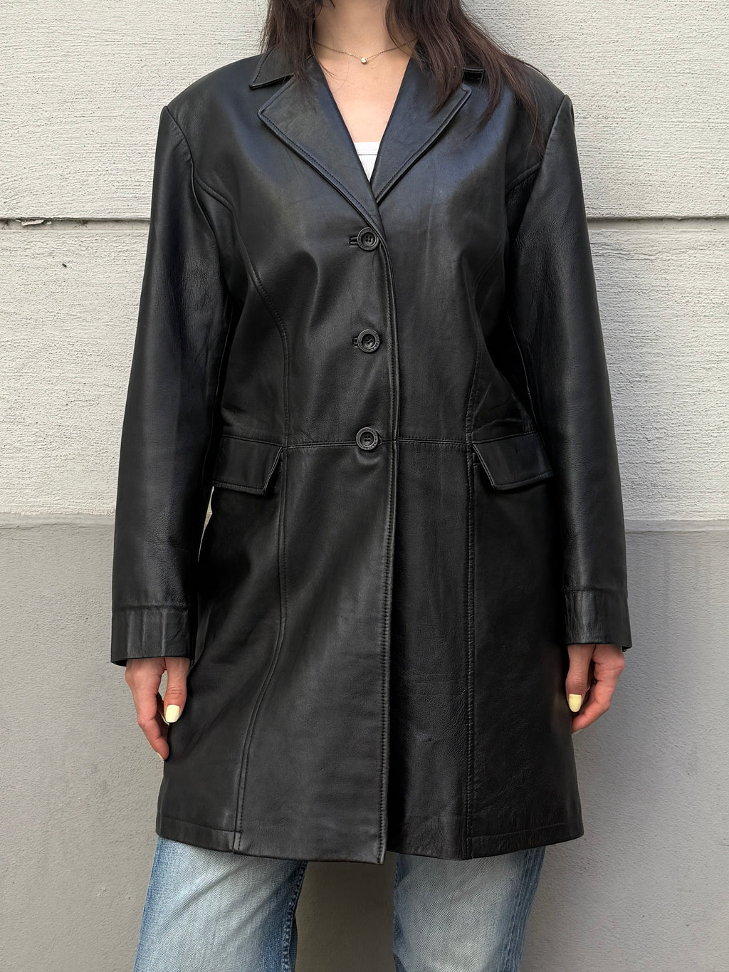 Vintage 100% Genuine Leather Black Jacket L