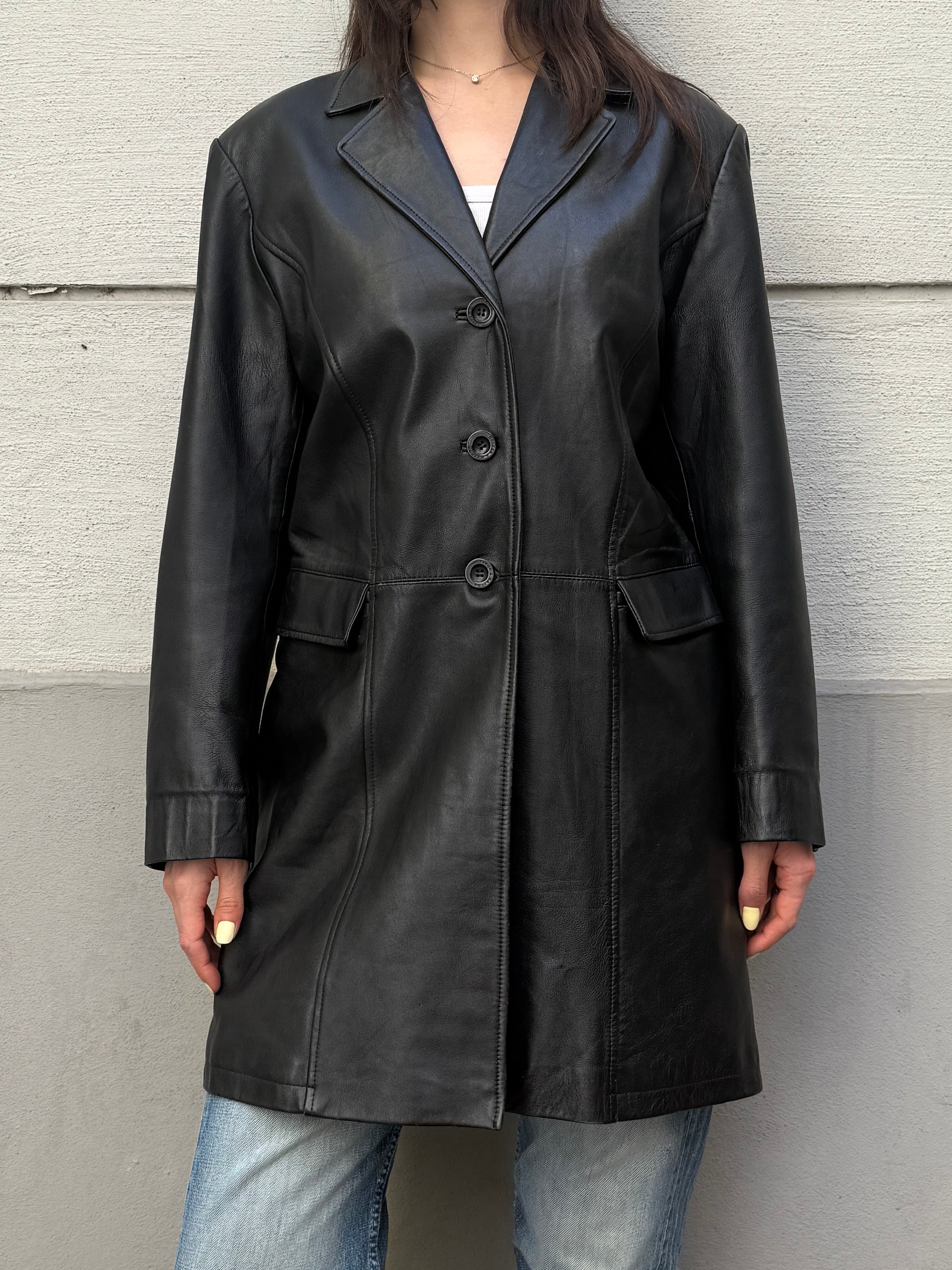 Vintage 100% Genuine Leather Black Jacket L