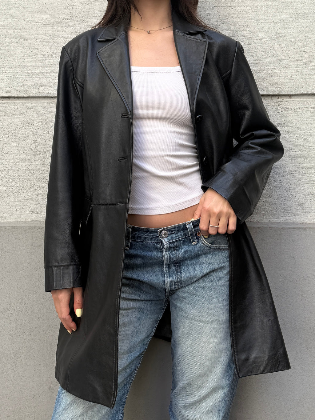 Vintage 100% Genuine Leather Black Jacket L