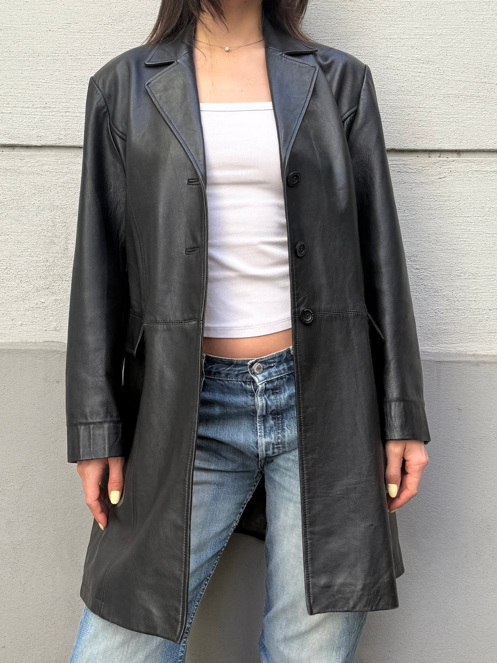 Vintage 100% Genuine Leather Black Jacket L