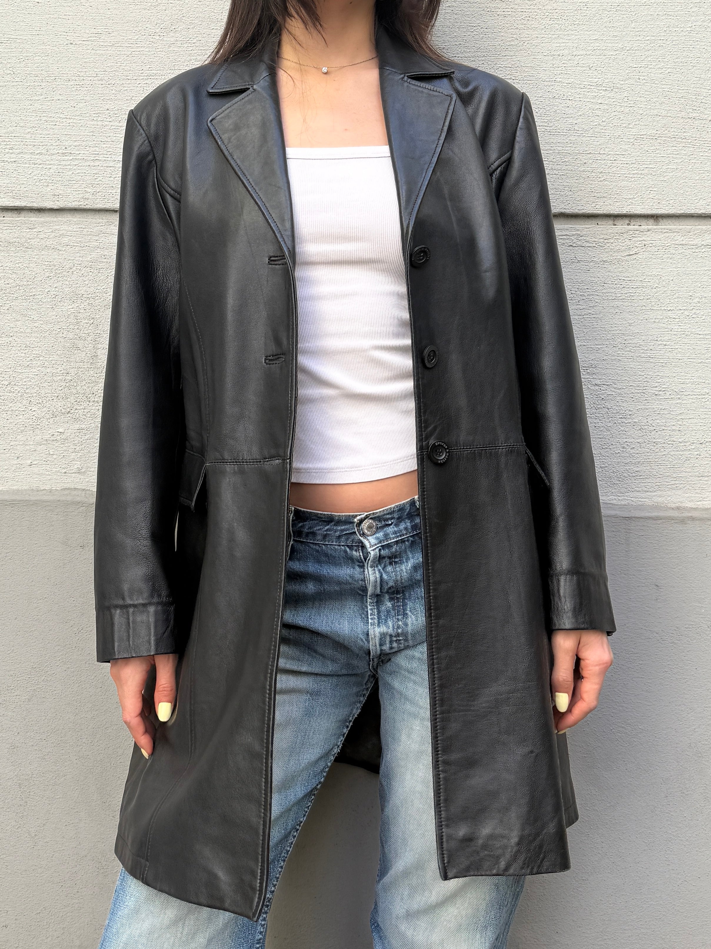 Vintage 100% Genuine Leather Black Jacket L