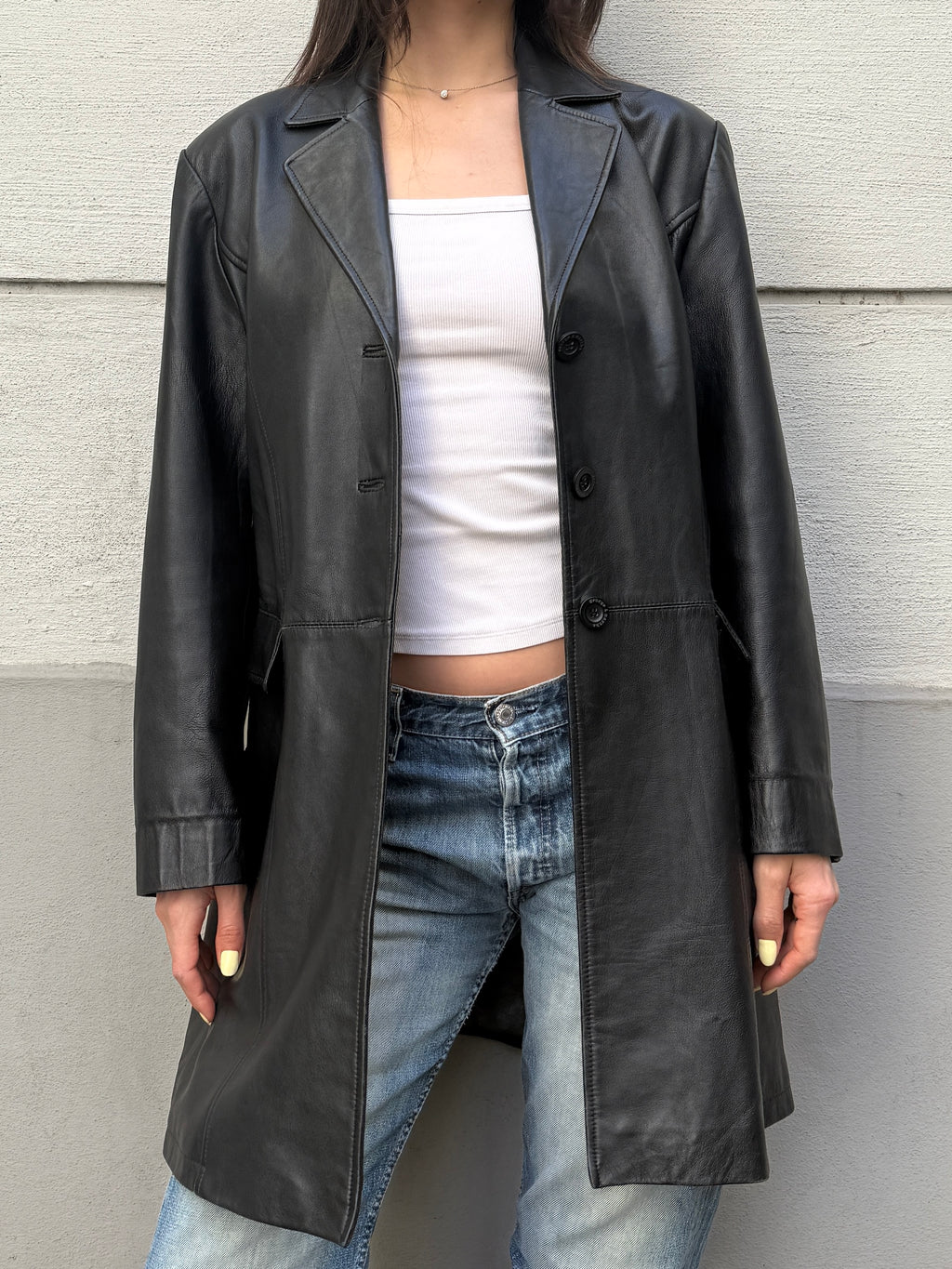 Vintage 100% Genuine Leather Black Jacket L