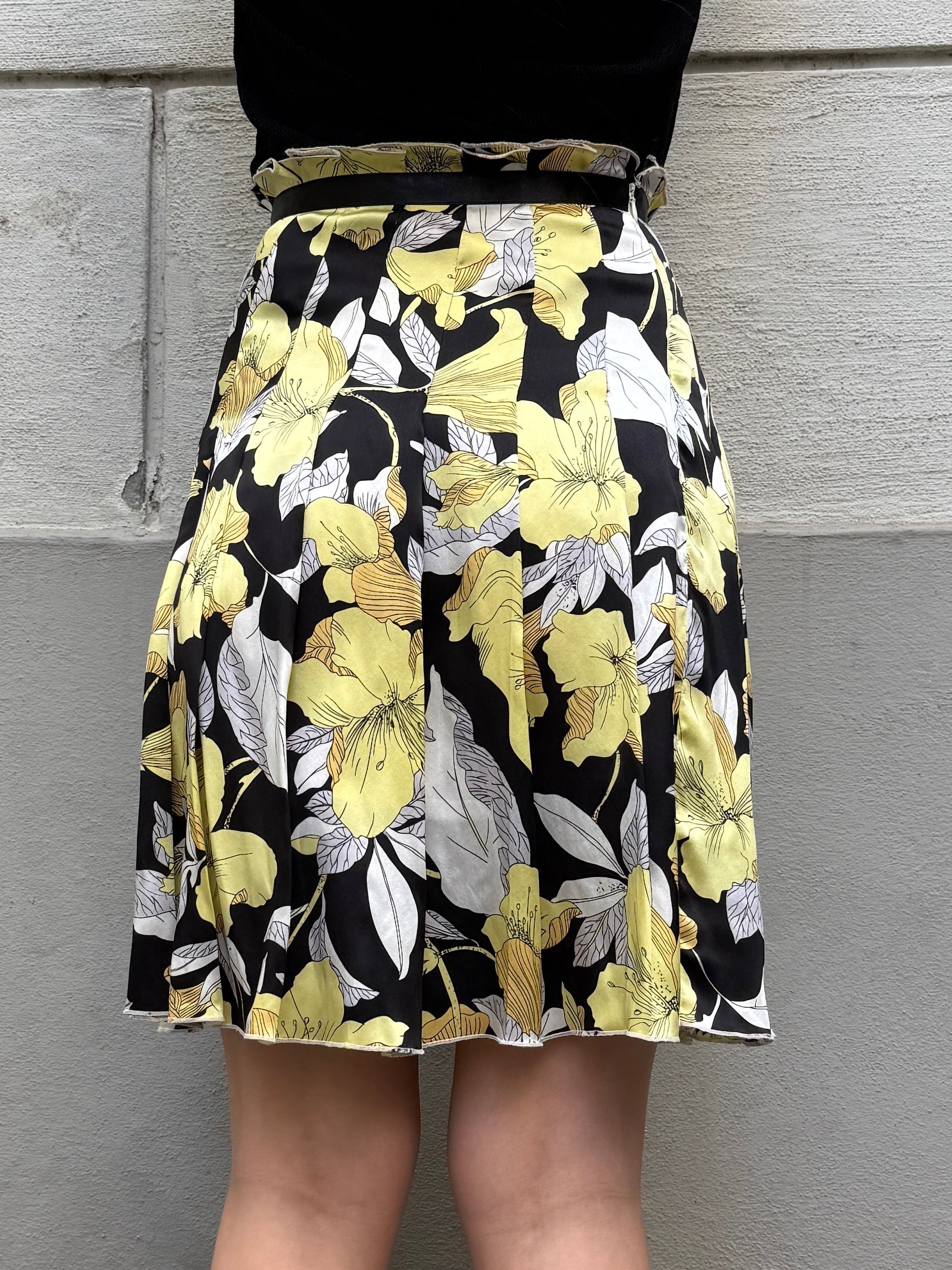 Vintage Sonia Rykiel 100% Silk High Waisted Floral Skirt XS/S