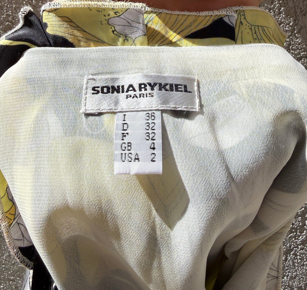 Vintage Sonia Rykiel 100% Silk High Waisted Floral Skirt XS/S
