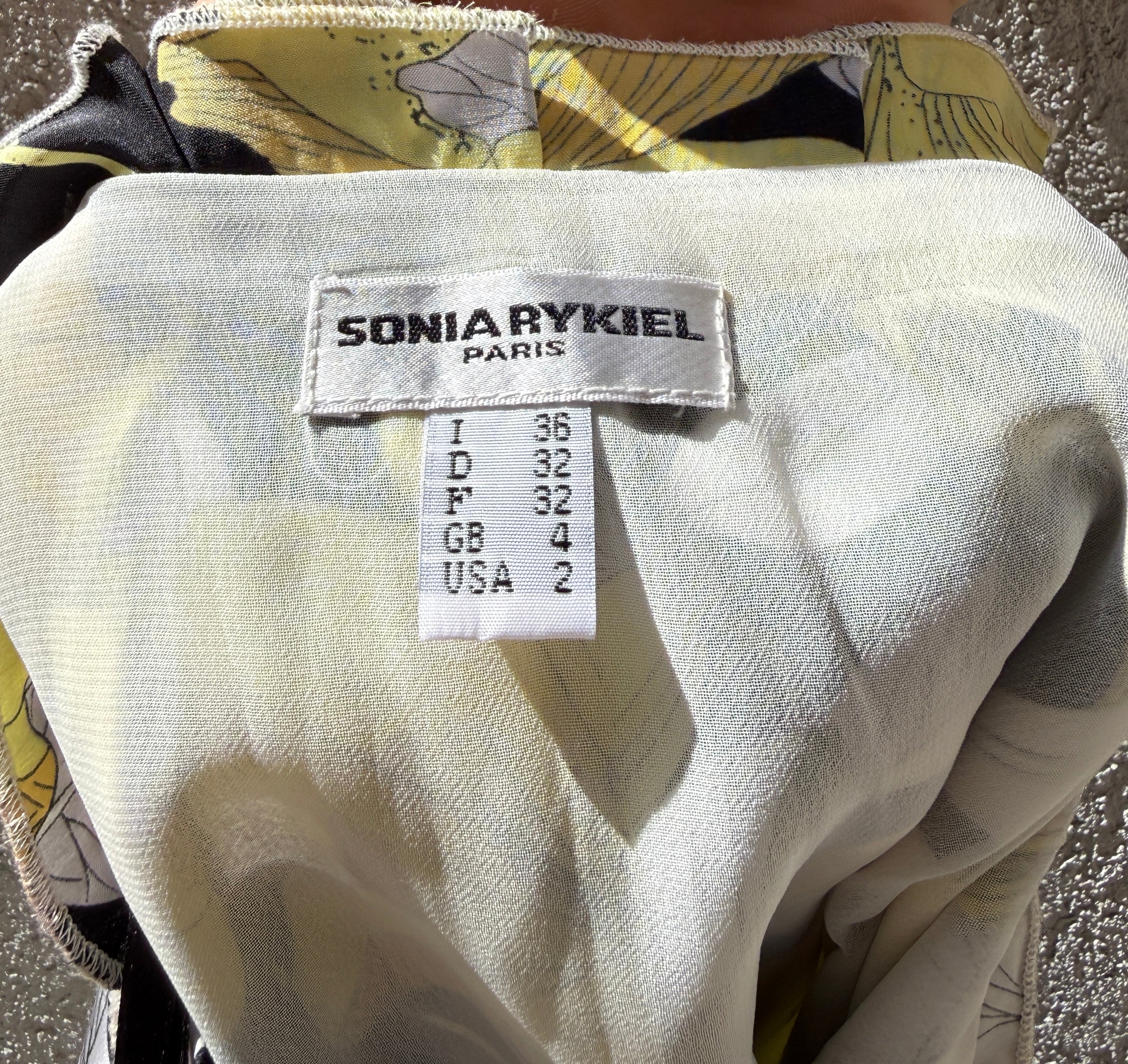 Vintage Sonia Rykiel 100% Silk High Waisted Floral Skirt XS/S