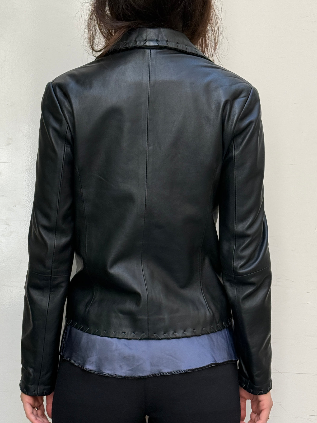 Vintage 90's Black 100% Genuine Leather Jacket S