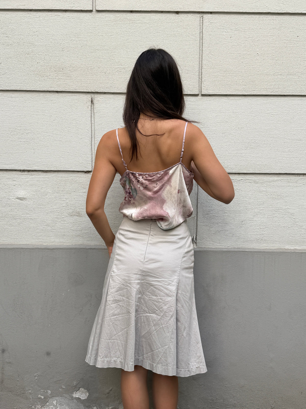 Vintage 100% Silk Pastel Camisole Top L