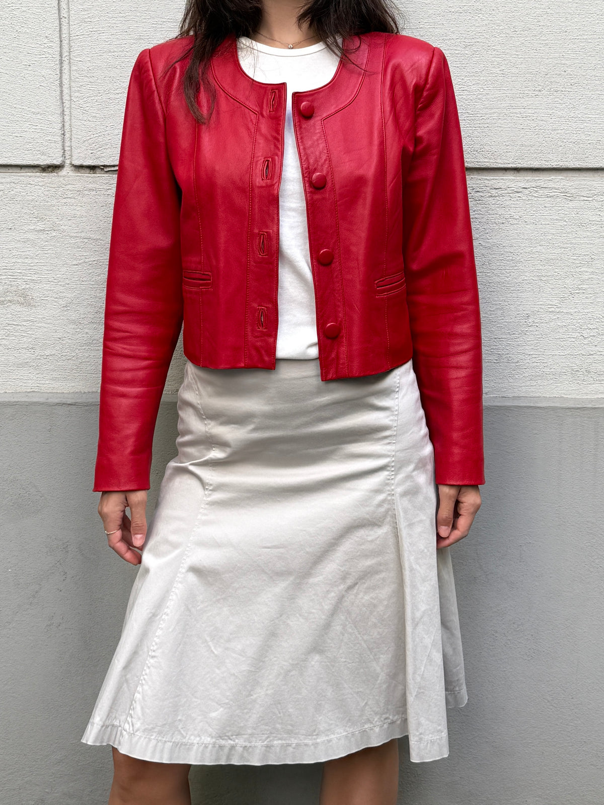 Vintage 100% Genuine Leather Red Jacket S/M