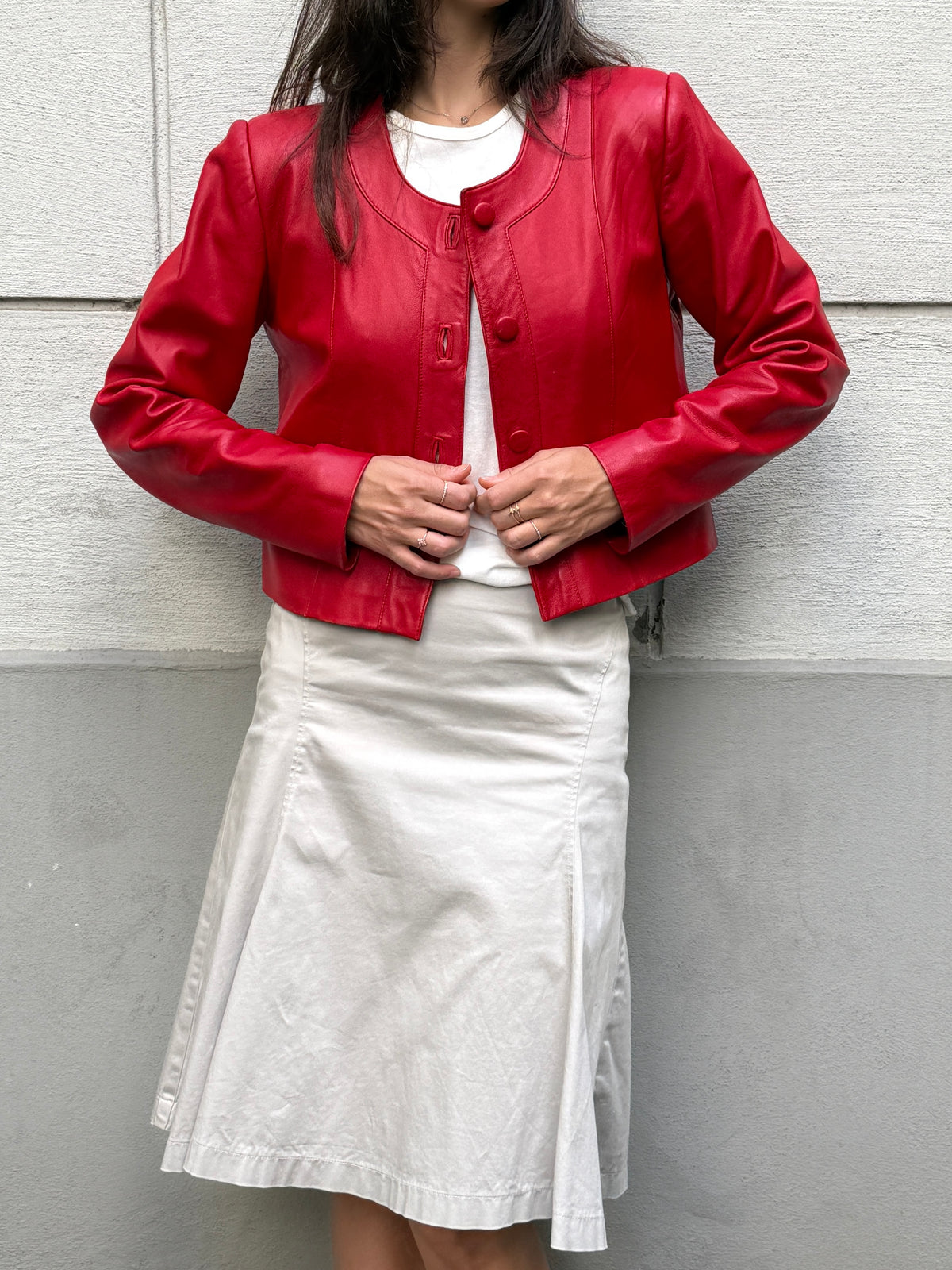 Vintage 100% Genuine Leather Red Jacket S/M