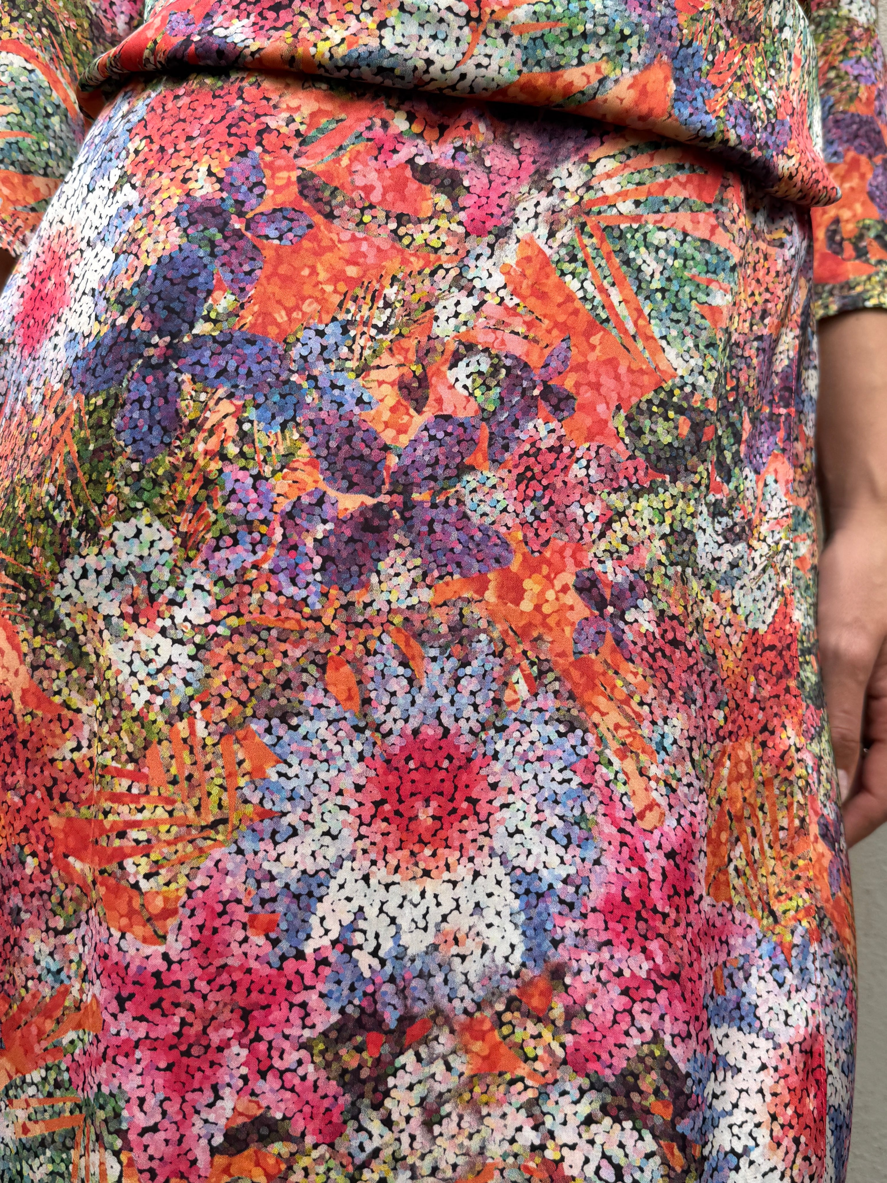 Vintage 100% Silk Floral Maxi Gown Dress M