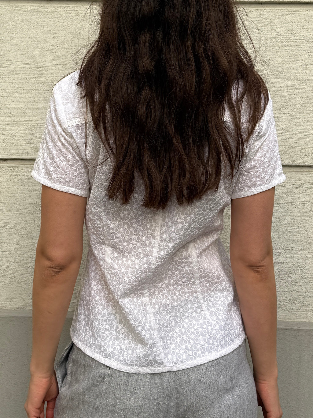 Vintage 100% Cotton Eyelet Embroidered Top S