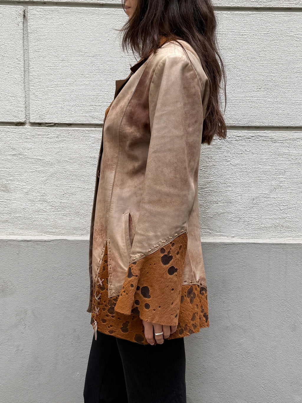 Vintage 100% Genuine Leather Pony Hair Cowhide Jacket M/L