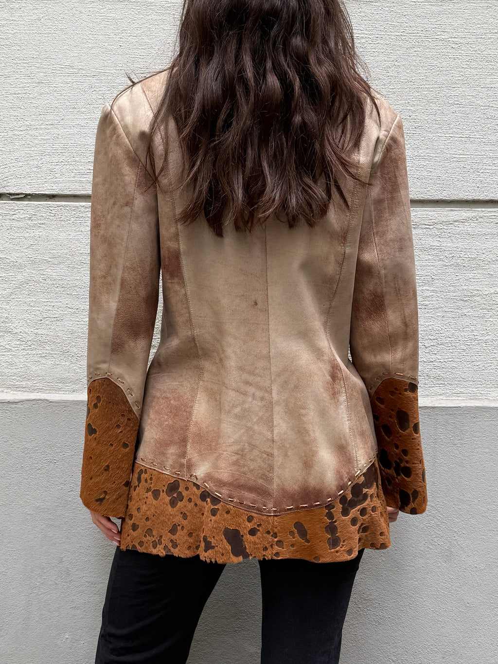 Vintage 100% Genuine Leather Pony Hair Cowhide Jacket M/L