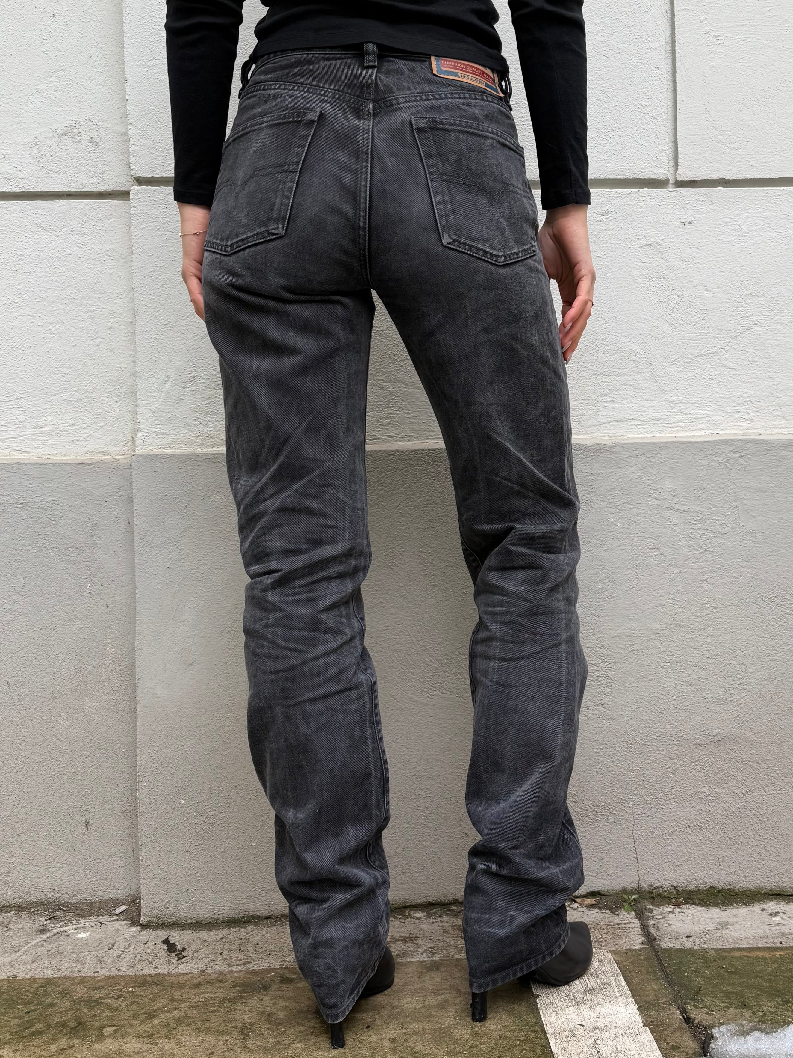 Vintage Diesel Black High Waisted Extra Long Jeans S EU 36