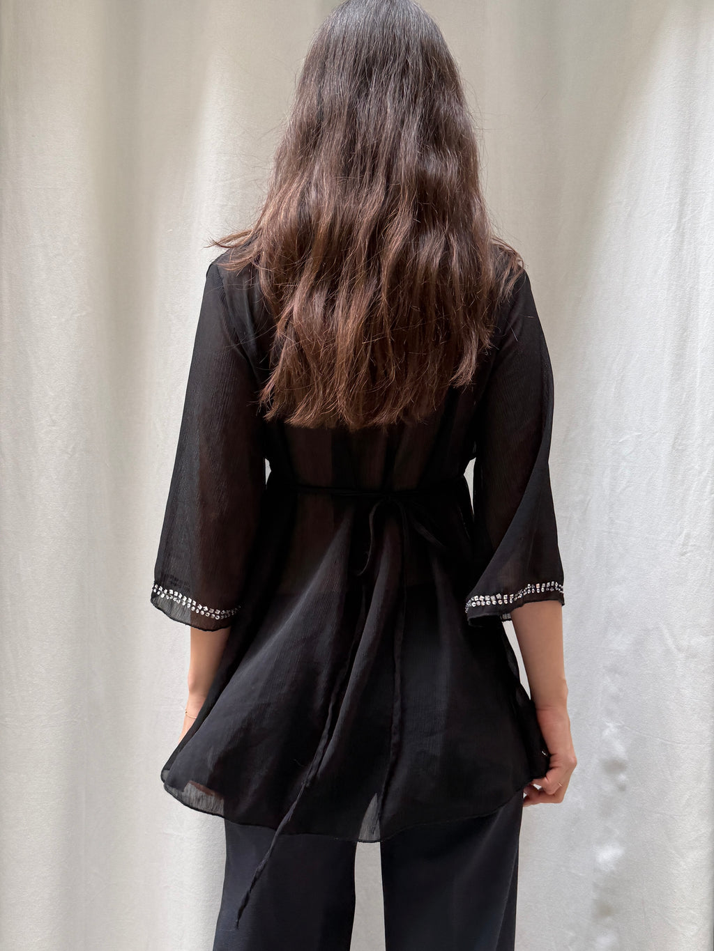 Vintage Black Sheer Tunic M