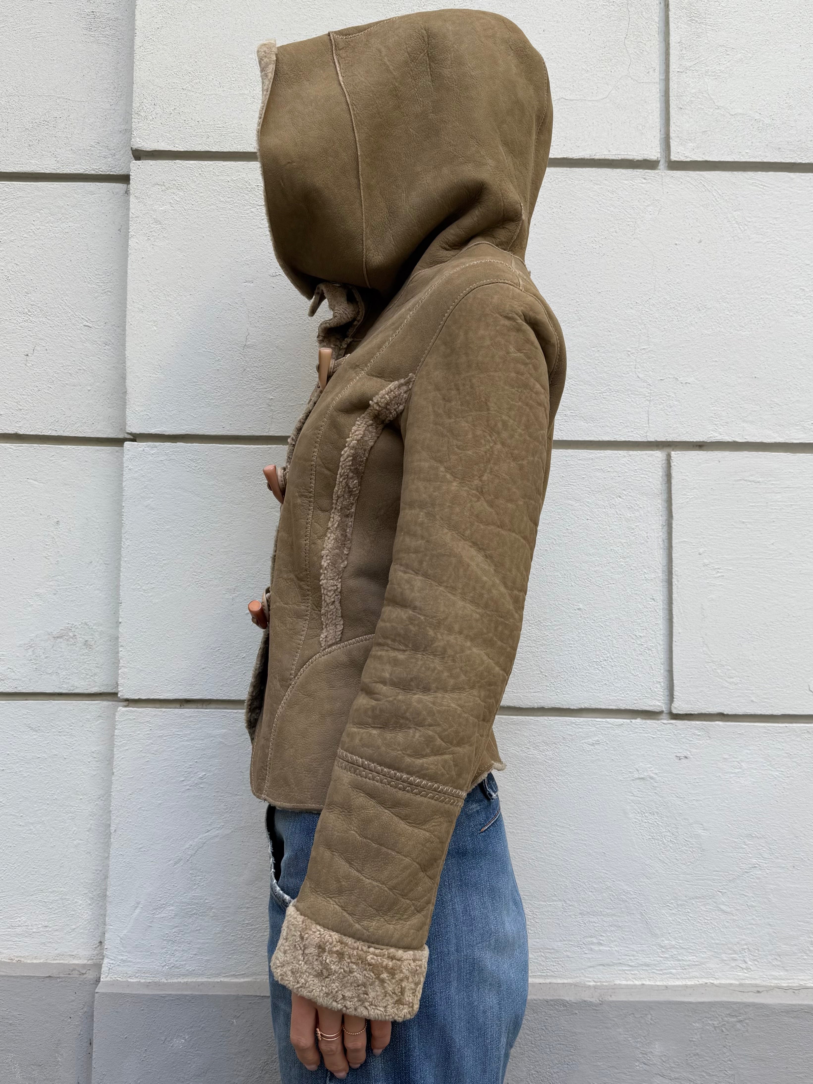 100% Real Shearling Early 00's Tan/Light Brown Jacket M