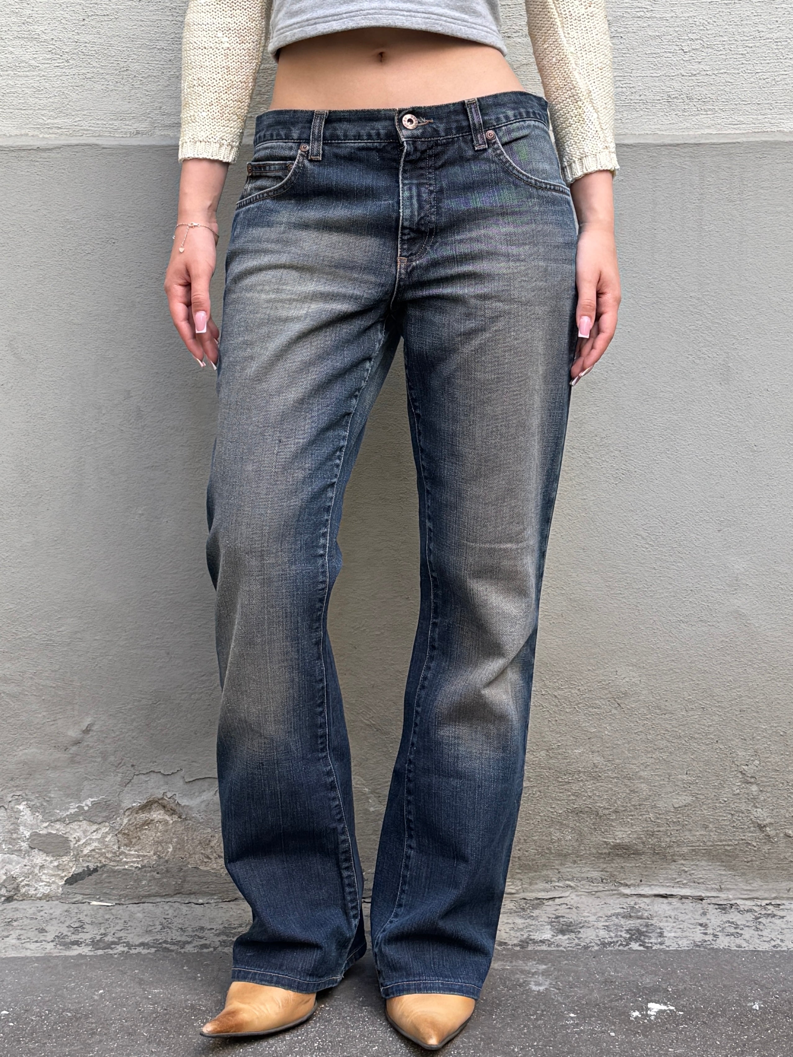 Vintage Mid Waist Bootleg Jeans S/Petite 38