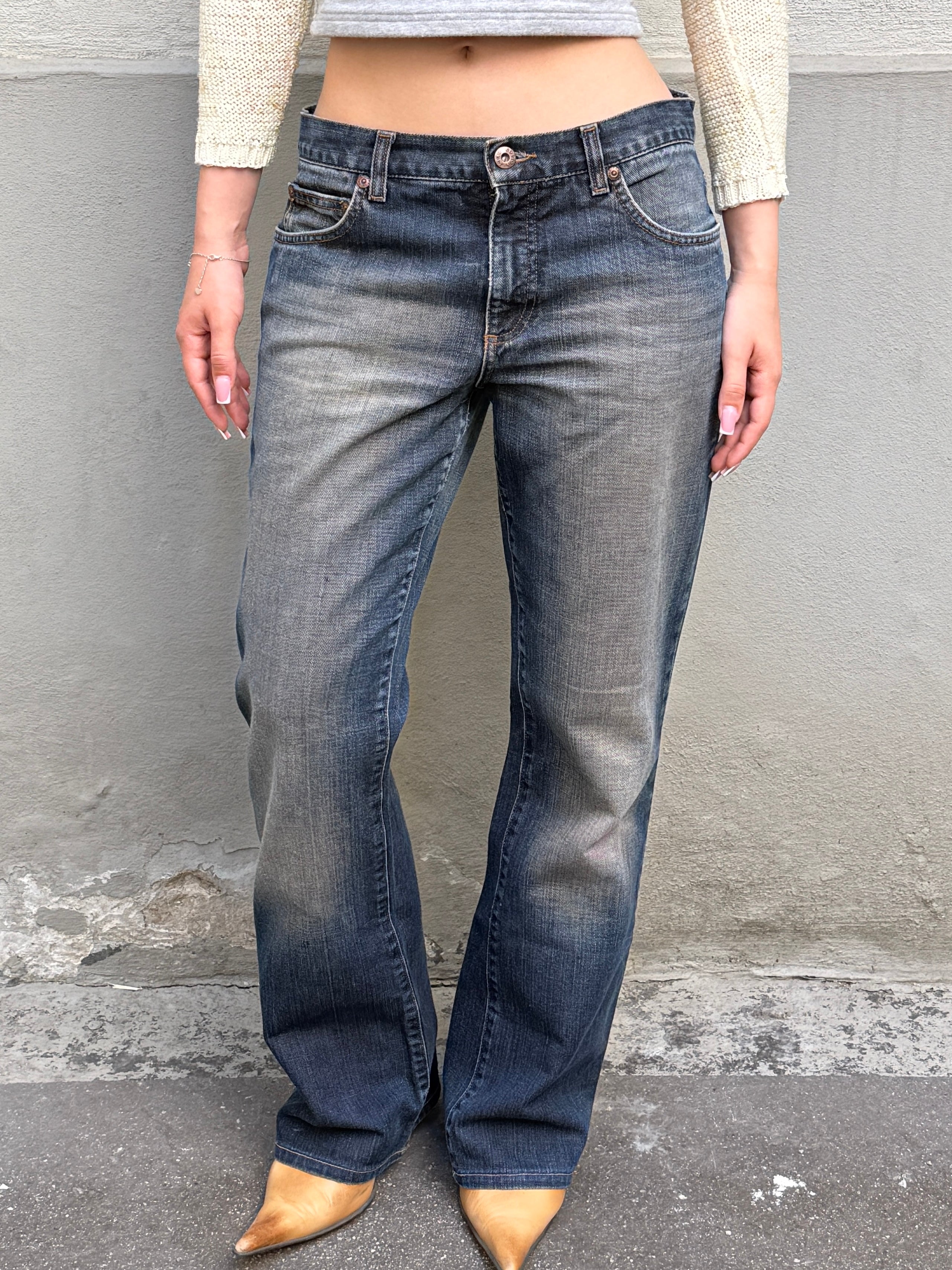Vintage Mid Waist Bootleg Jeans S/Petite 38