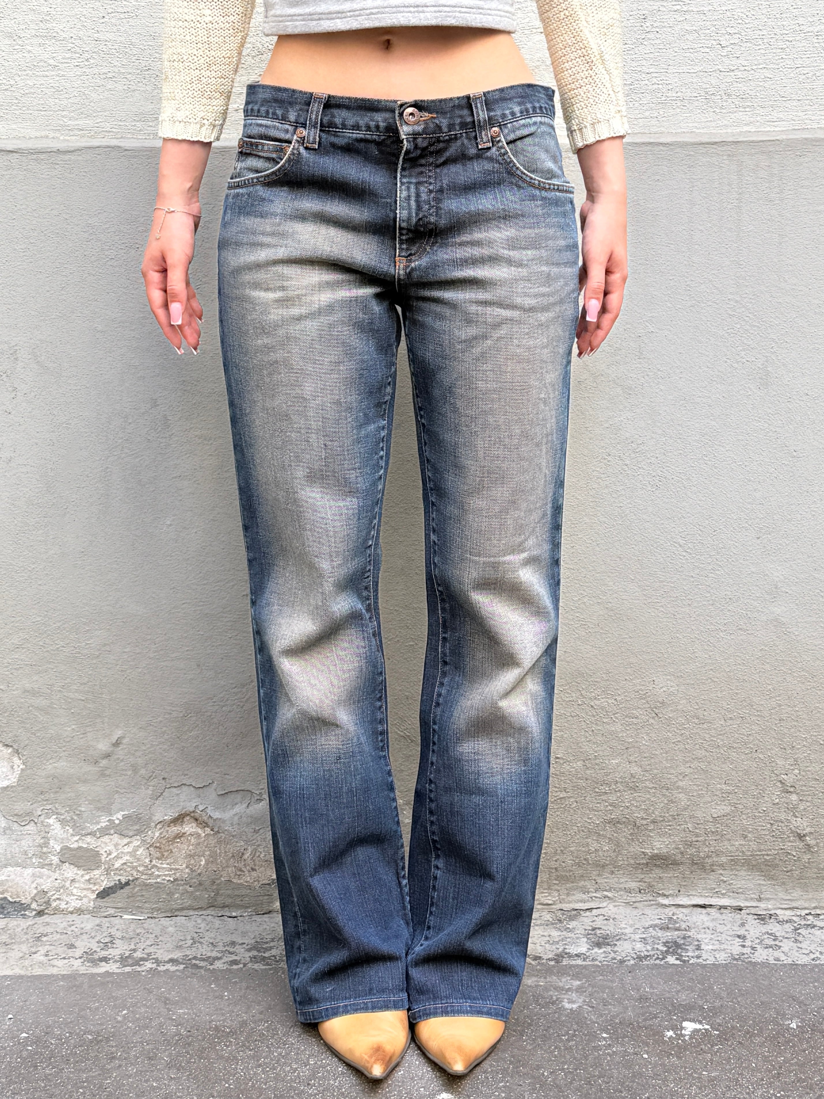 Vintage Mid Waist Bootleg Jeans S/Petite 38