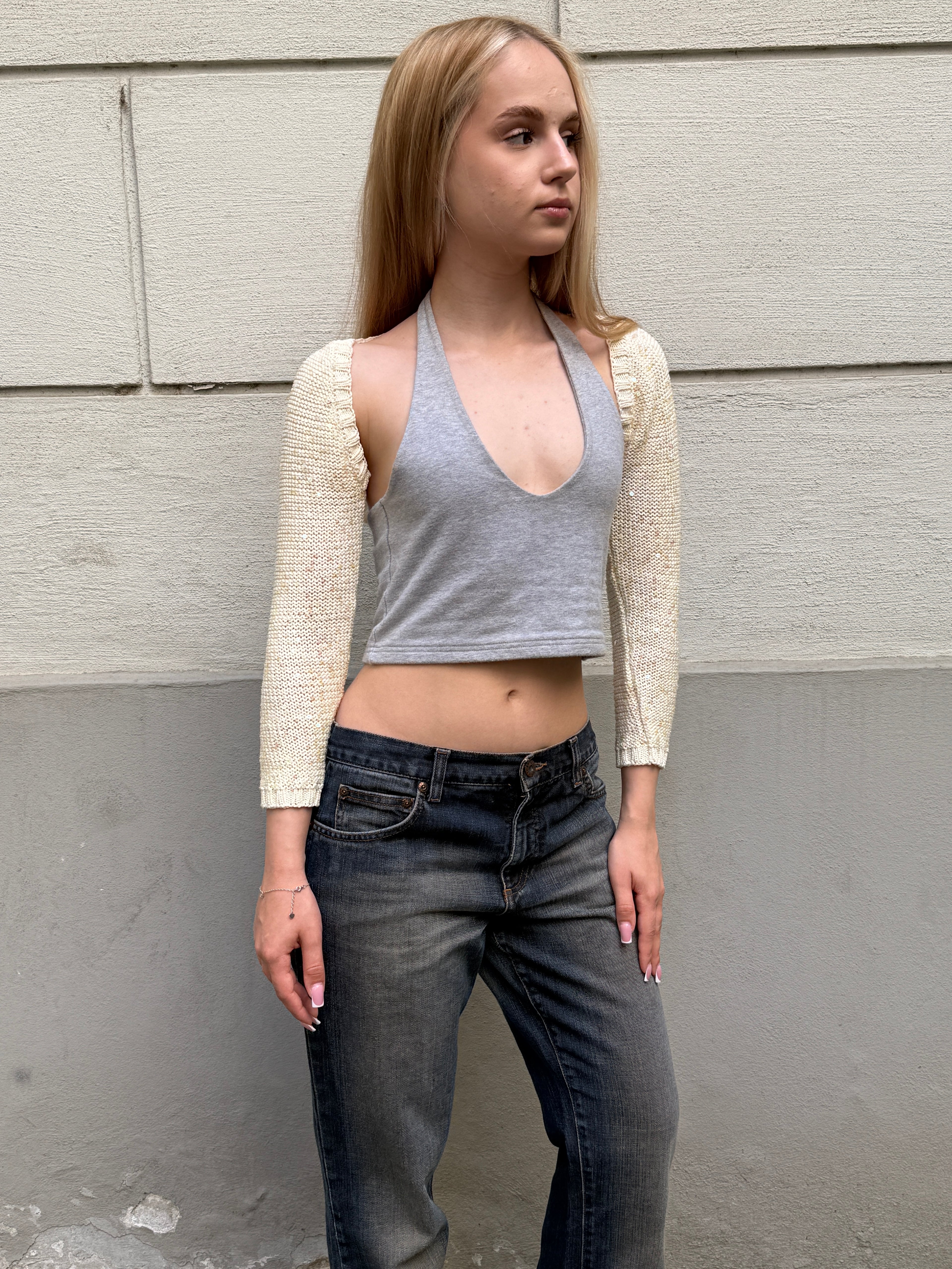 Vintage Y2K Guess 100% Cotton Sequin Bolero XS/Petite