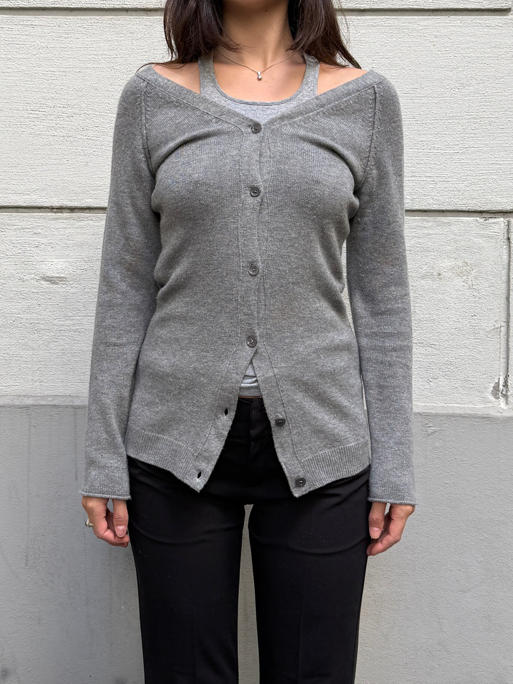 Hugo Boss Wool Gray Sweater Cardigan S