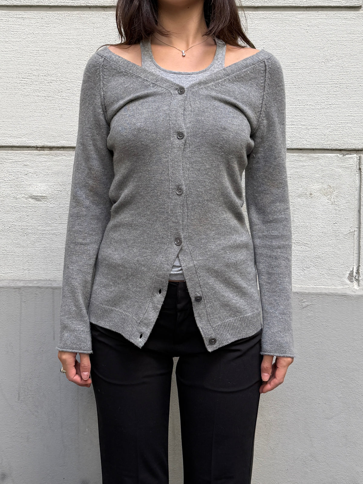 Hugo Boss Wool Gray Sweater Cardigan S