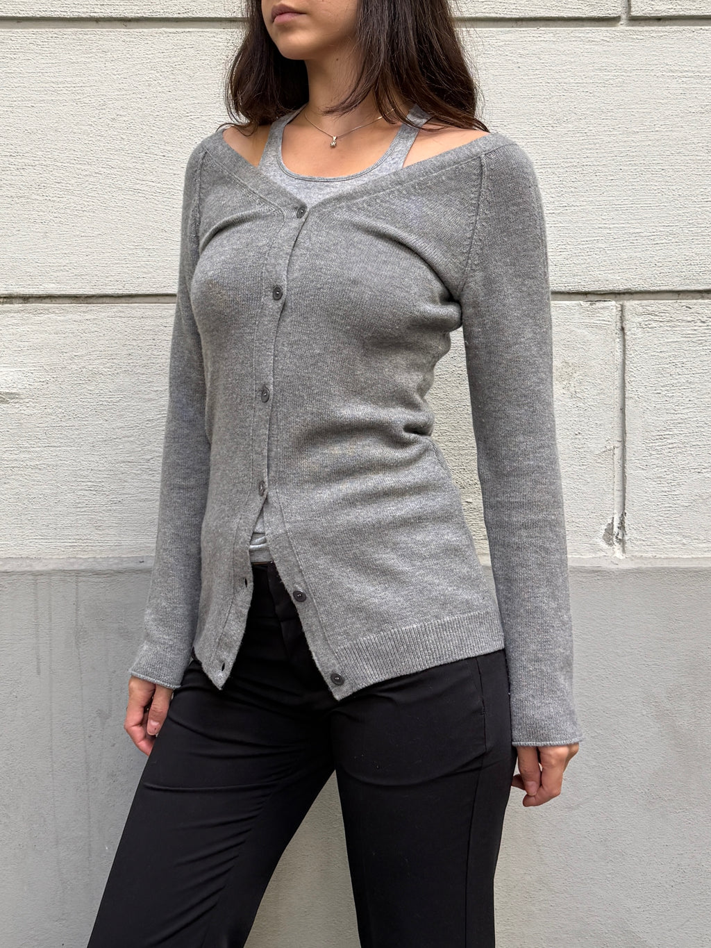 Hugo Boss Wool Gray Sweater Cardigan S