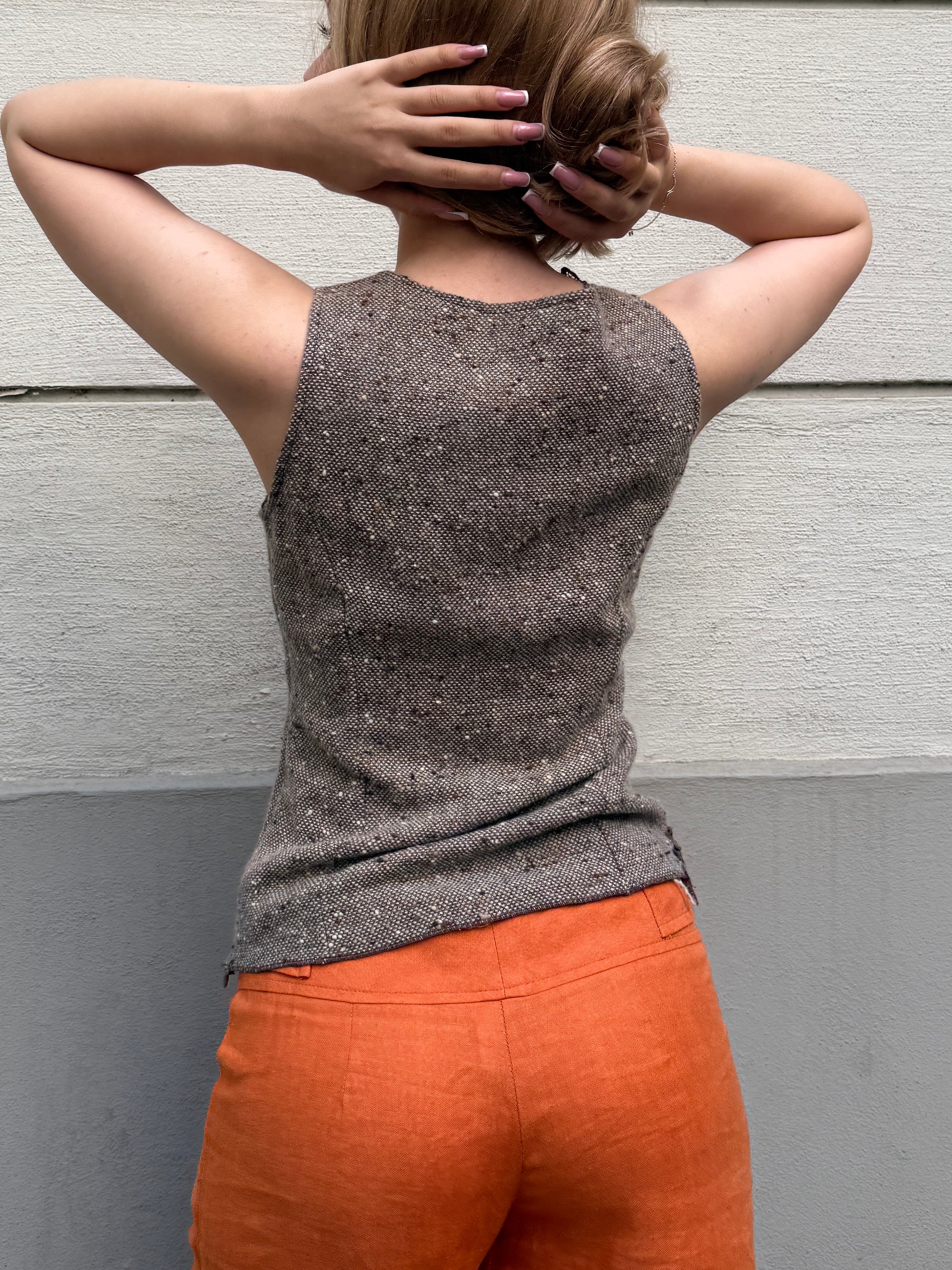 Vintage Y2K Wool & Lace Sleeveless Top XS/S