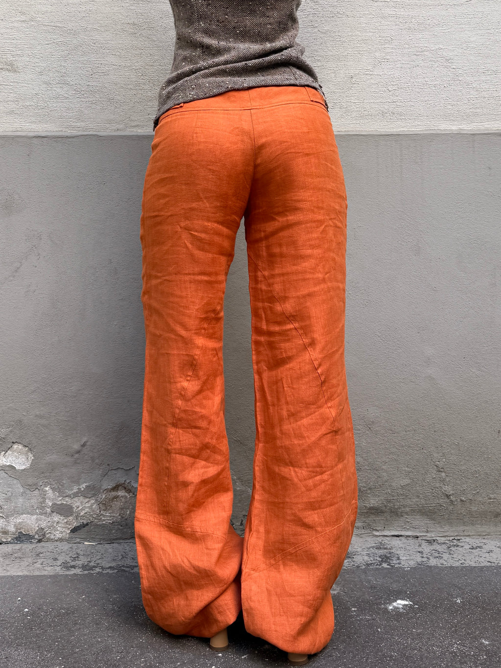 Vintage Y2K 100% Linen Orange Trousers XS/S