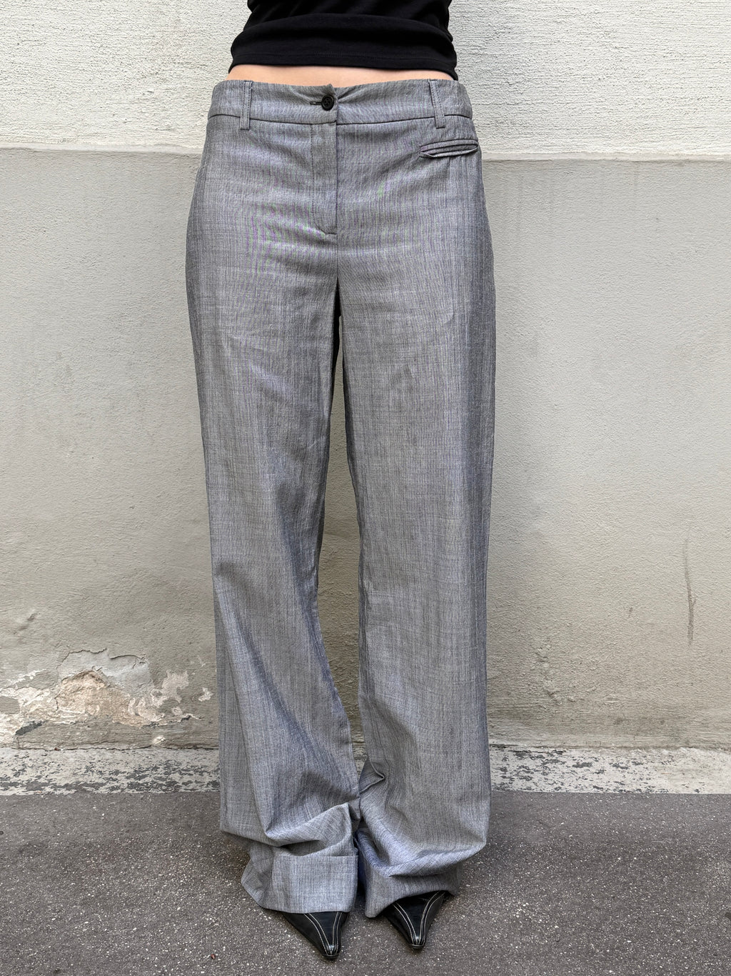 Vintage Wool Blend Light Gray Trousers XS/S EU 34