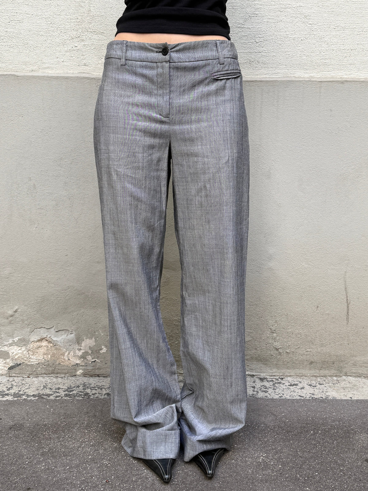 Vintage Wool Blend Light Gray Trousers XS/S EU 34