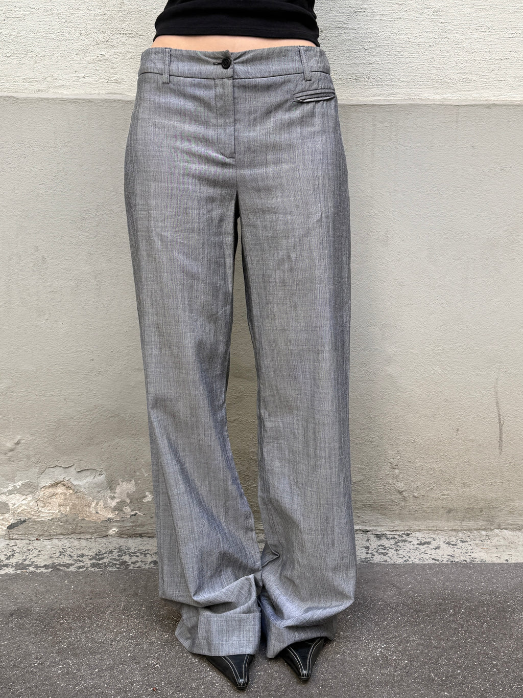 Vintage Wool Blend Light Gray Trousers XS/S EU 34