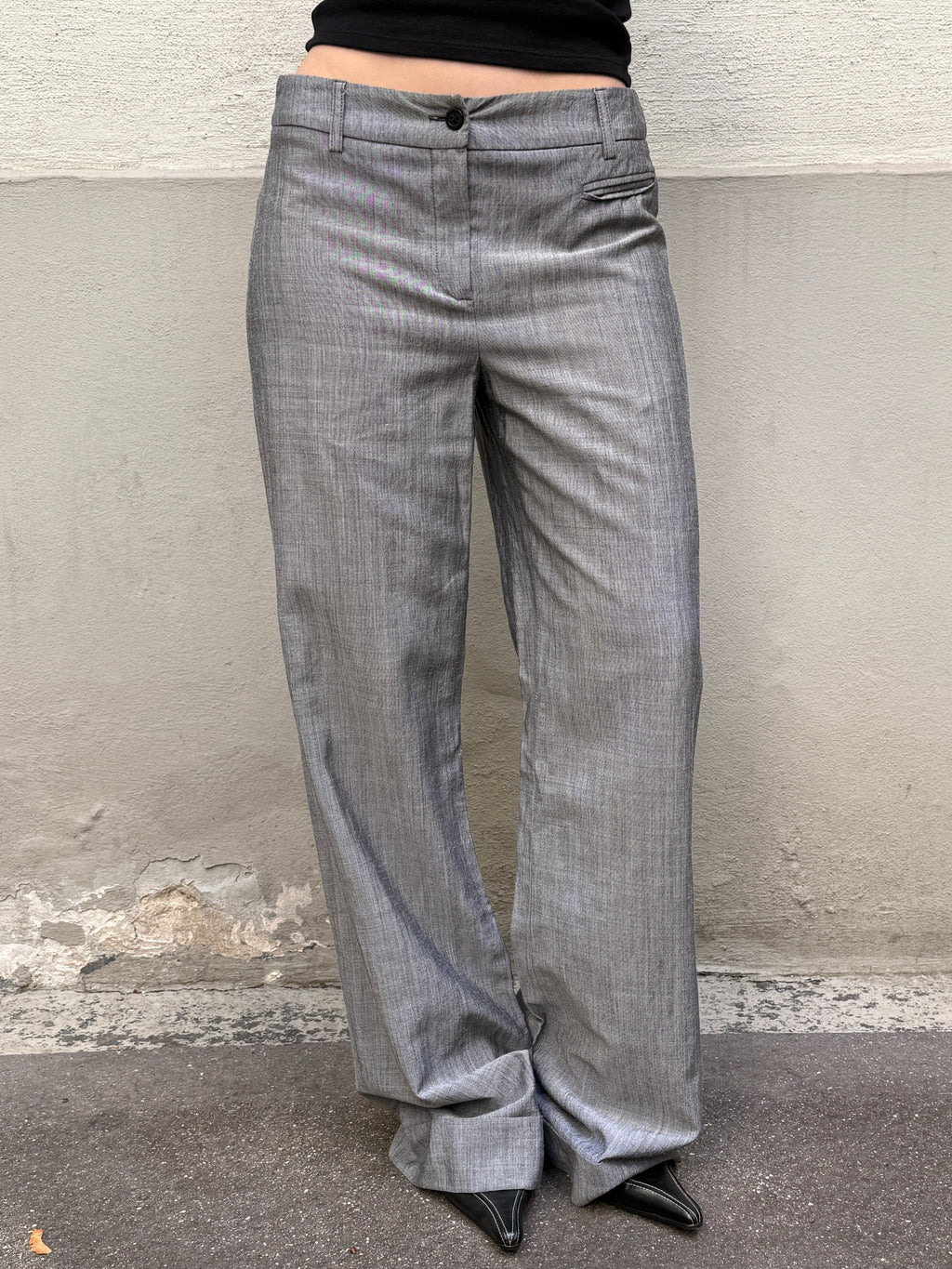 Vintage Wool Blend Light Gray Trousers XS/S EU 34
