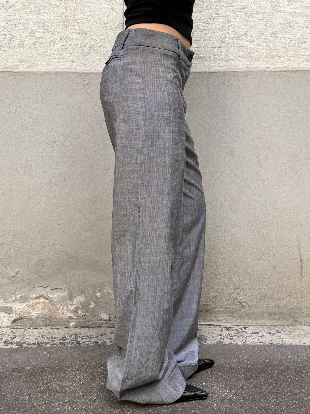 Vintage Wool Blend Light Gray Trousers XS/S EU 34