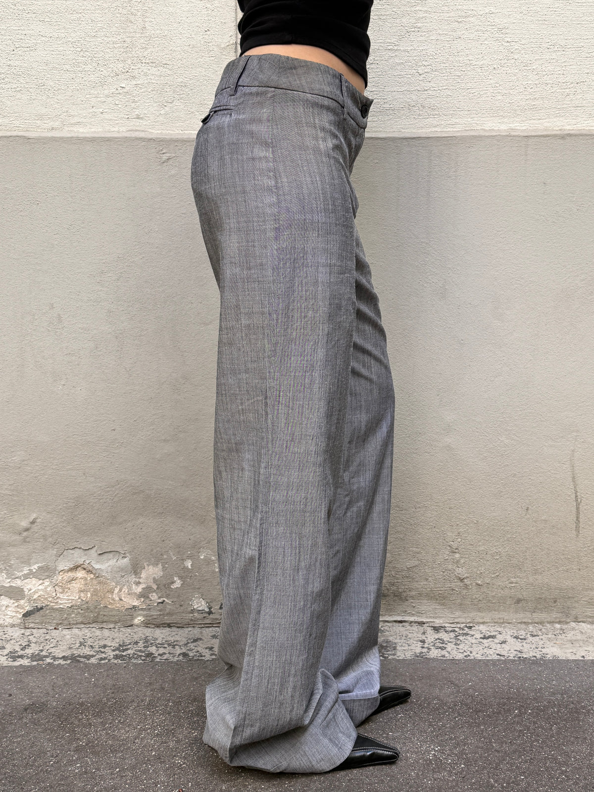 Vintage Wool Blend Light Gray Trousers XS/S EU 34