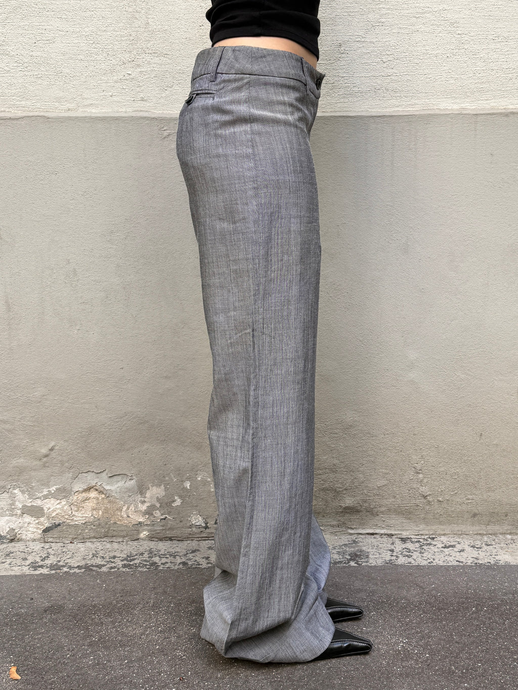 Vintage Wool Blend Light Gray Trousers XS/S EU 34