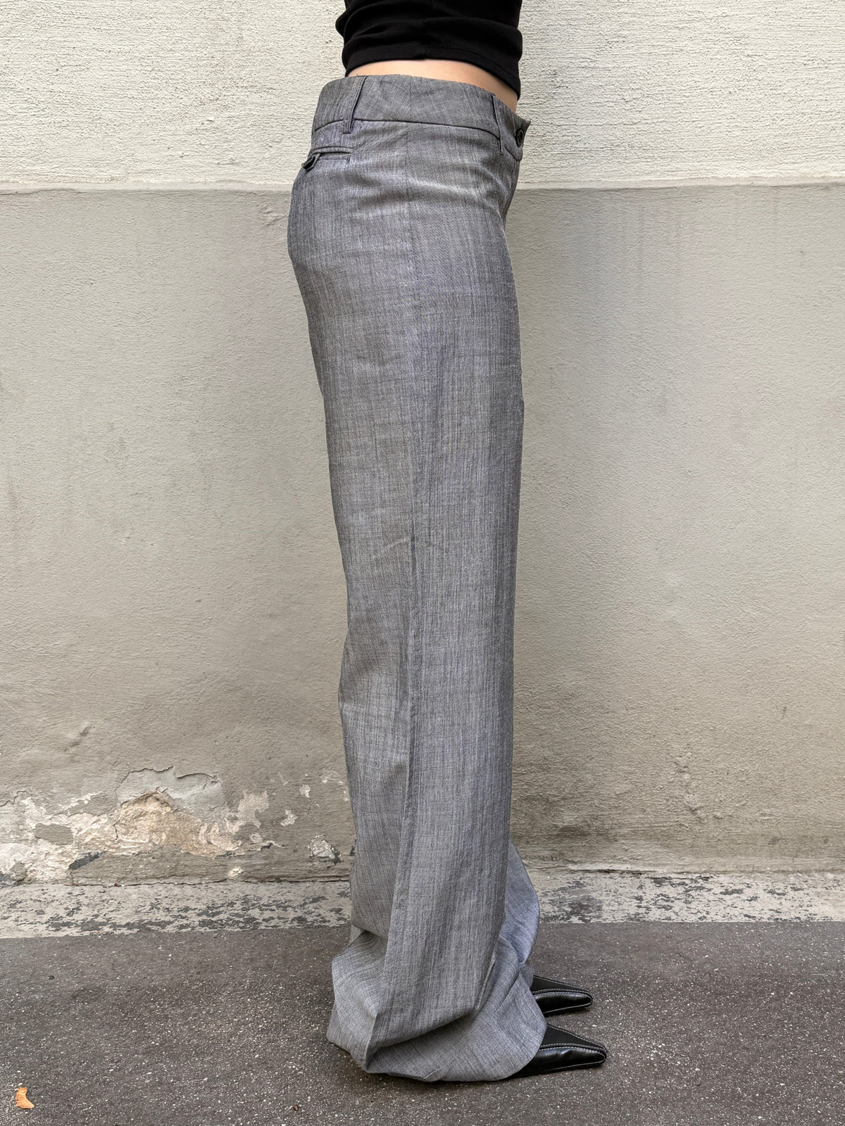Vintage Wool Blend Light Gray Trousers XS/S EU 34