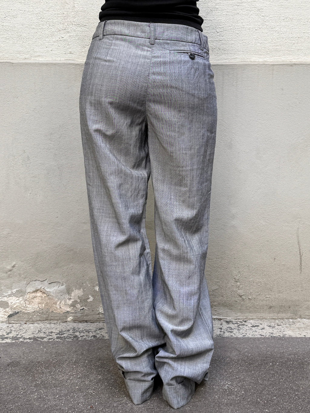 Vintage Wool Blend Light Gray Trousers XS/S EU 34