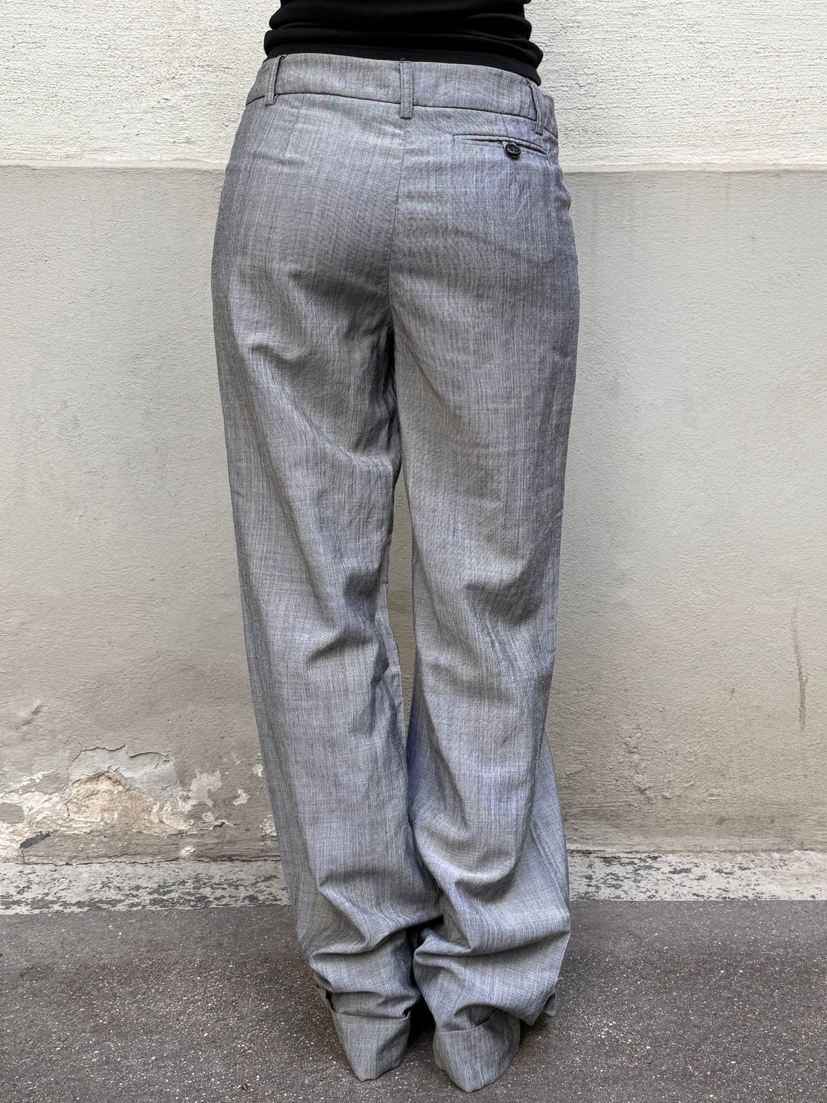 Vintage Wool Blend Light Gray Trousers XS/S EU 34