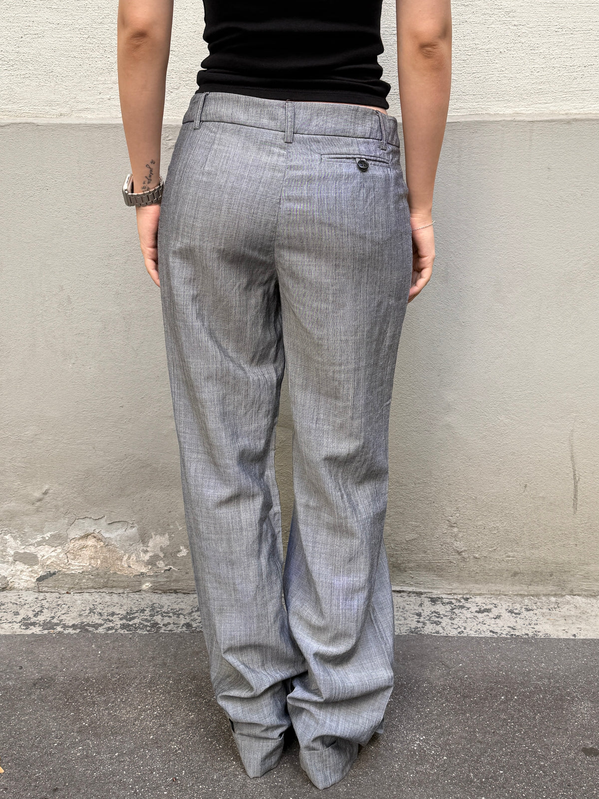 Vintage Wool Blend Light Gray Trousers XS/S EU 34