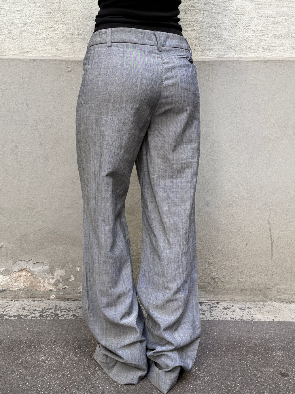 Vintage Wool Blend Light Gray Trousers XS/S EU 34
