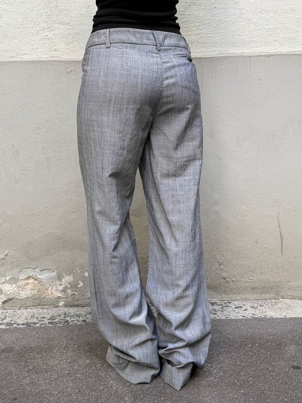 Vintage Wool Blend Light Gray Trousers XS/S EU 34