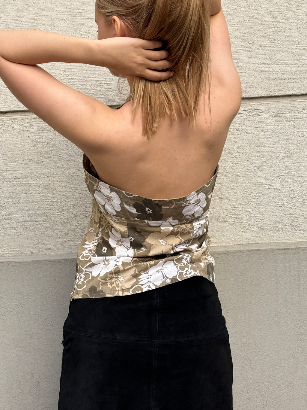 Vintage Y2K 100% Cotton Halter Top S/Petite